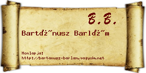 Bartánusz Barlám névjegykártya